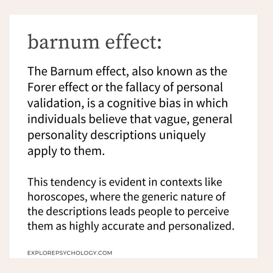 Definition of the barnum effect