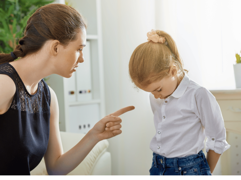 A child being scolded as a punishment